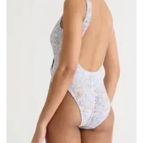 J.Crew Swimsuit Scrunchie Classic Scoopneck Floral Print One-piece Swimsuit 10 - Picture 11 of 11